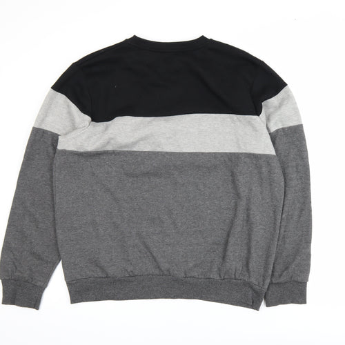 Fulham FC Men's Grey Colour Block Sweatshirt XL Crew Neck Pullover