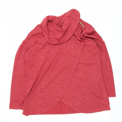 TIGI Women’s Red Cowl Neck Long Sleeve Wrap Plus Size 18/20 Top