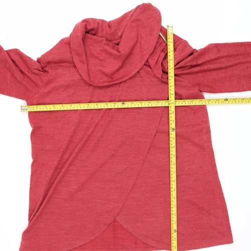 TIGI Women’s Red Cowl Neck Long Sleeve Wrap Plus Size 18/20 Top