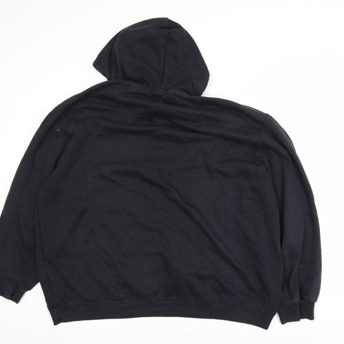boohooMAN Men’s Black Pullover Hoodie L Embroidered MAN Logo Fleece