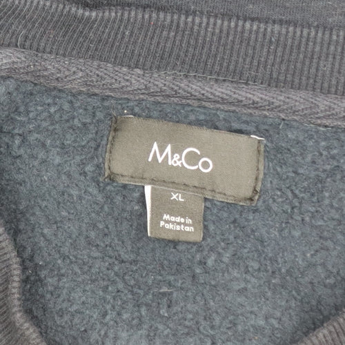 M&Co Men’s Navy Blue XL Crew Neck Pullover Sweatshirt