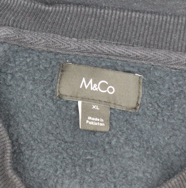 M&Co Men’s Navy Blue XL Crew Neck Pullover Sweatshirt