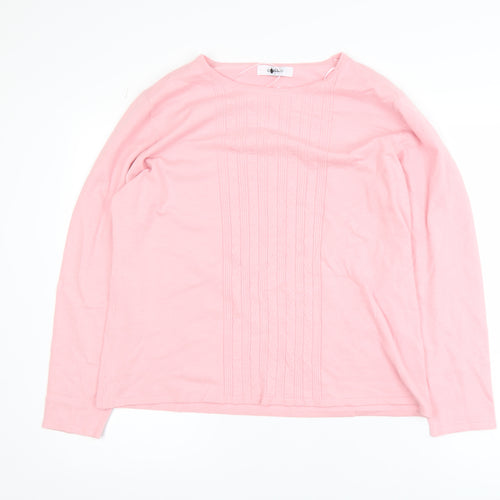 Classic Womens Pink Long Sleeve Pullover Sweatshirt Size L