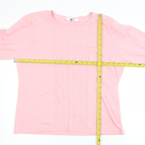 Classic Womens Pink Long Sleeve Pullover Sweatshirt Size L