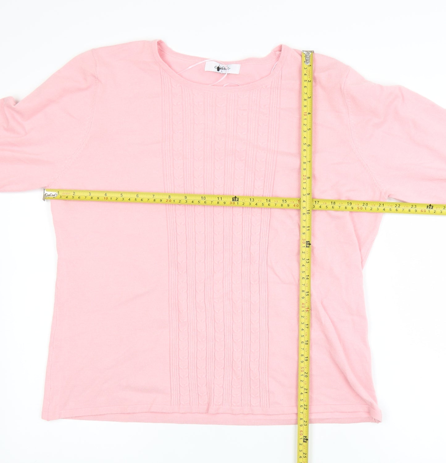 Classic Womens Pink Long Sleeve Pullover Sweatshirt Size L