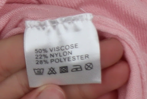 Classic Womens Pink Long Sleeve Pullover Sweatshirt Size L