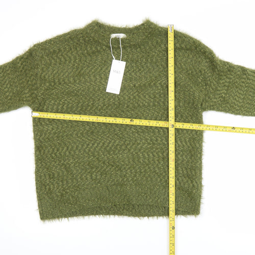 Marks and Spencer Women's Green Chunky Knit Pullover Jumper Size M