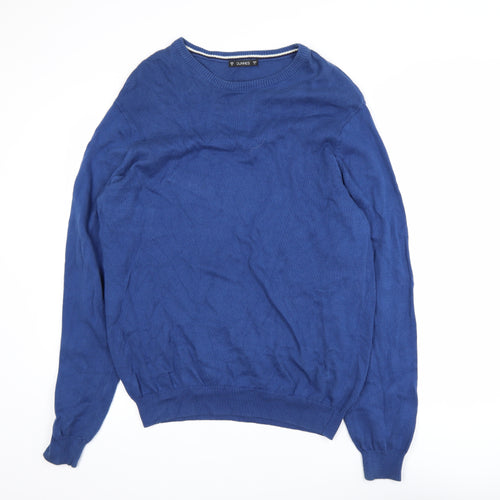 Dunnes Men's Blue Cotton Crew Neck Pullover Jumper Size M