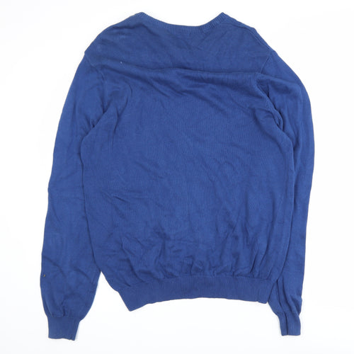 Dunnes Men's Blue Cotton Crew Neck Pullover Jumper Size M