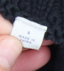 GAP Men's Black Cable-Knit Roll Neck Cotton Jumper Size S