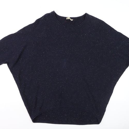 Phase Eight Women's Blue Relaxed Short Sleeve Cotton Cashmere Jumper M