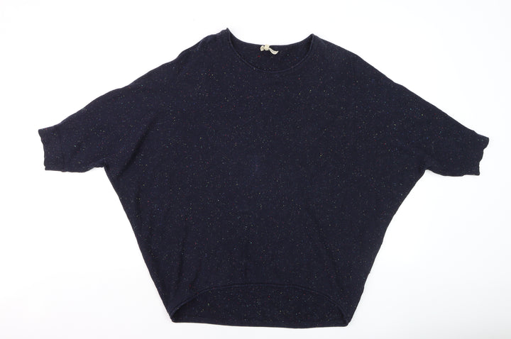 Phase Eight Women's Blue Relaxed Short Sleeve Cotton Cashmere Jumper M