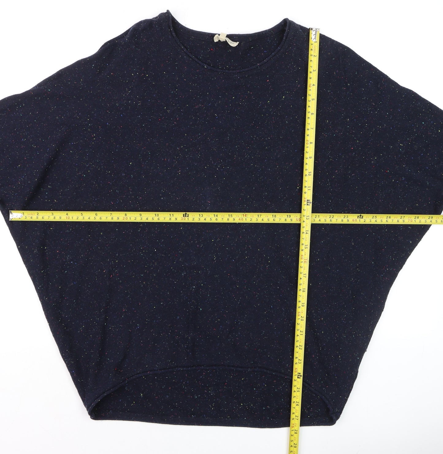 Phase Eight Women's Blue Relaxed Short Sleeve Cotton Cashmere Jumper M