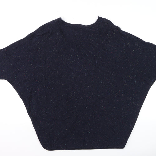 Phase Eight Women's Blue Relaxed Short Sleeve Cotton Cashmere Jumper M