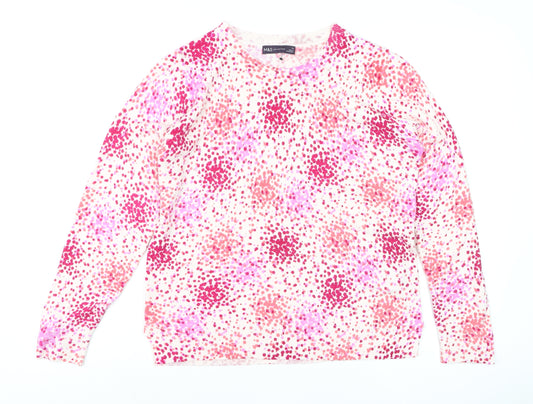 Marks and Spencer Womens Multicoloured Size 14 Acrylic Crew Neck Jumper