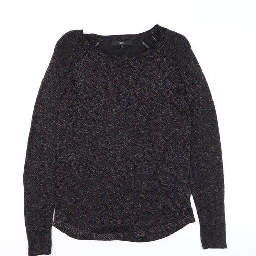 Next Womens Black Sparkle Knit Pullover Jumper Size 10