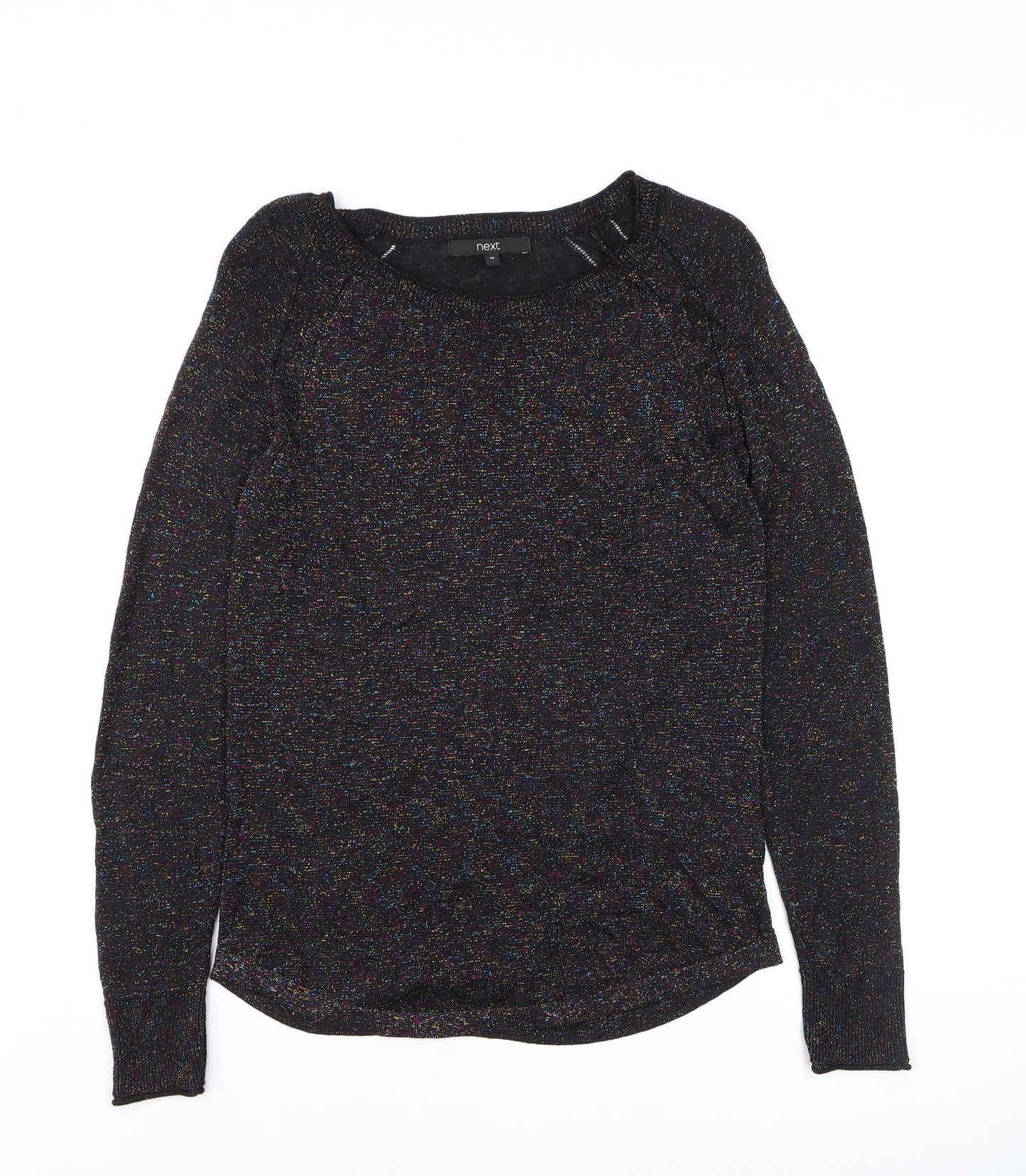 Next Womens Black Sparkle Knit Pullover Jumper Size 10