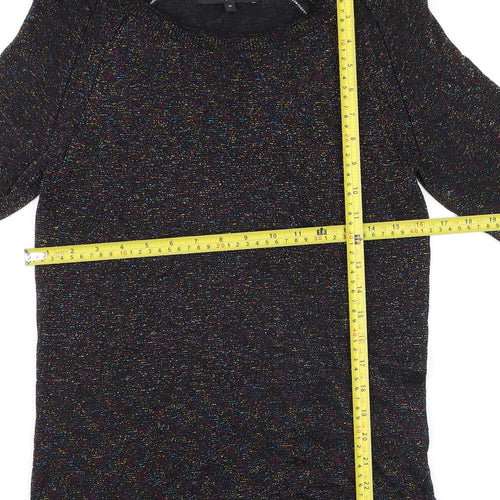 Next Womens Black Sparkle Knit Pullover Jumper Size 10