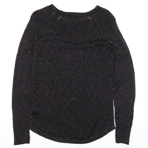 Next Womens Black Sparkle Knit Pullover Jumper Size 10