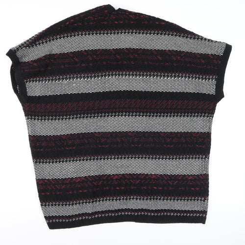 Candy Couture Girls Black and Red Striped Open Knit Cardigan 14 Years