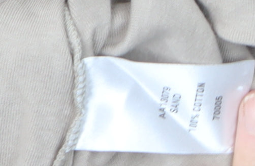 Cotton Traders Women Beige Collared 3/4 Sleeve Pullover Jumper Size 18