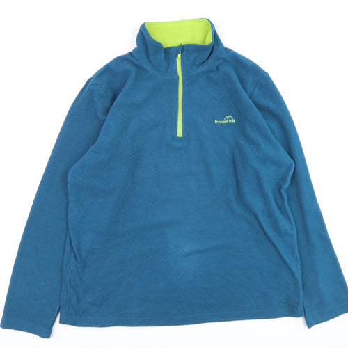 Freedom Trail Men's Blue Fleece 1/4 Zip Pullover Sweatshirt L
