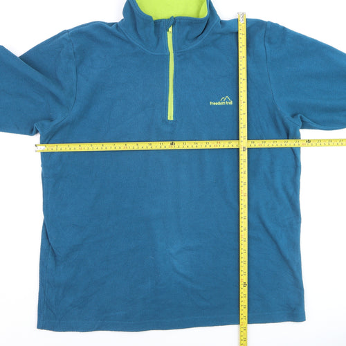Freedom Trail Men's Blue Fleece 1/4 Zip Pullover Sweatshirt L