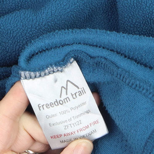 Freedom Trail Men's Blue Fleece 1/4 Zip Pullover Sweatshirt L