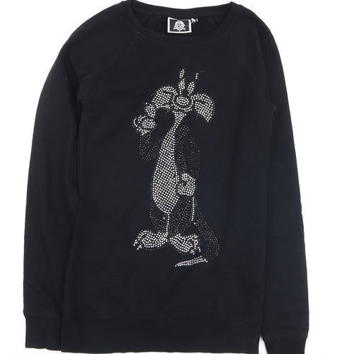 Looney Tunes Women's Black Cotton Rhinestone Sylvester Jumper Size 6