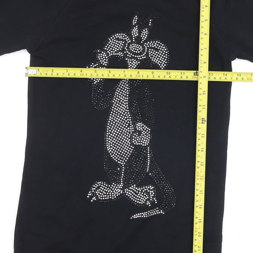 Looney Tunes Women's Black Cotton Rhinestone Sylvester Jumper Size 6