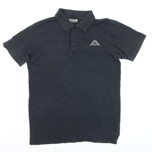 Kappa Men's Black Collared Short Sleeve Cotton Polo T-Shirt M
