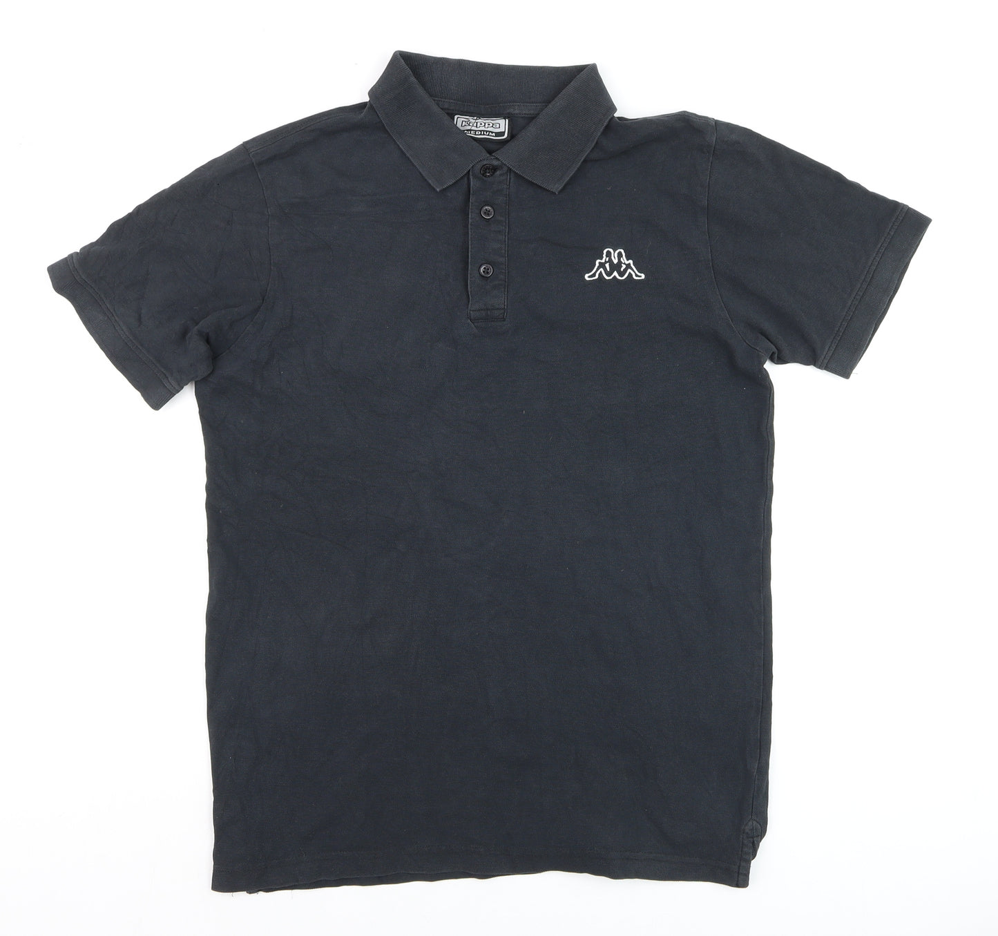 Kappa Men's Black Collared Short Sleeve Cotton Polo T-Shirt M