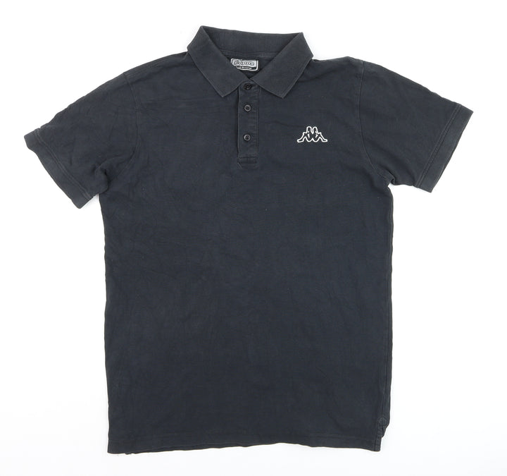 Kappa Men's Black Collared Short Sleeve Cotton Polo T-Shirt M
