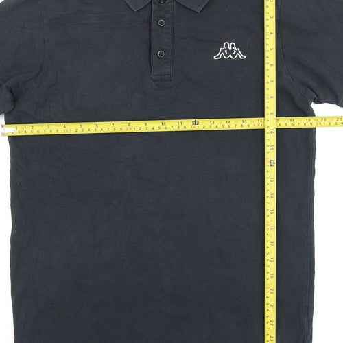 Kappa Men's Black Collared Short Sleeve Cotton Polo T-Shirt M
