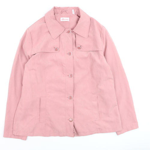 Slimma Women Pink Size 14 Mid-Length Button Jacket