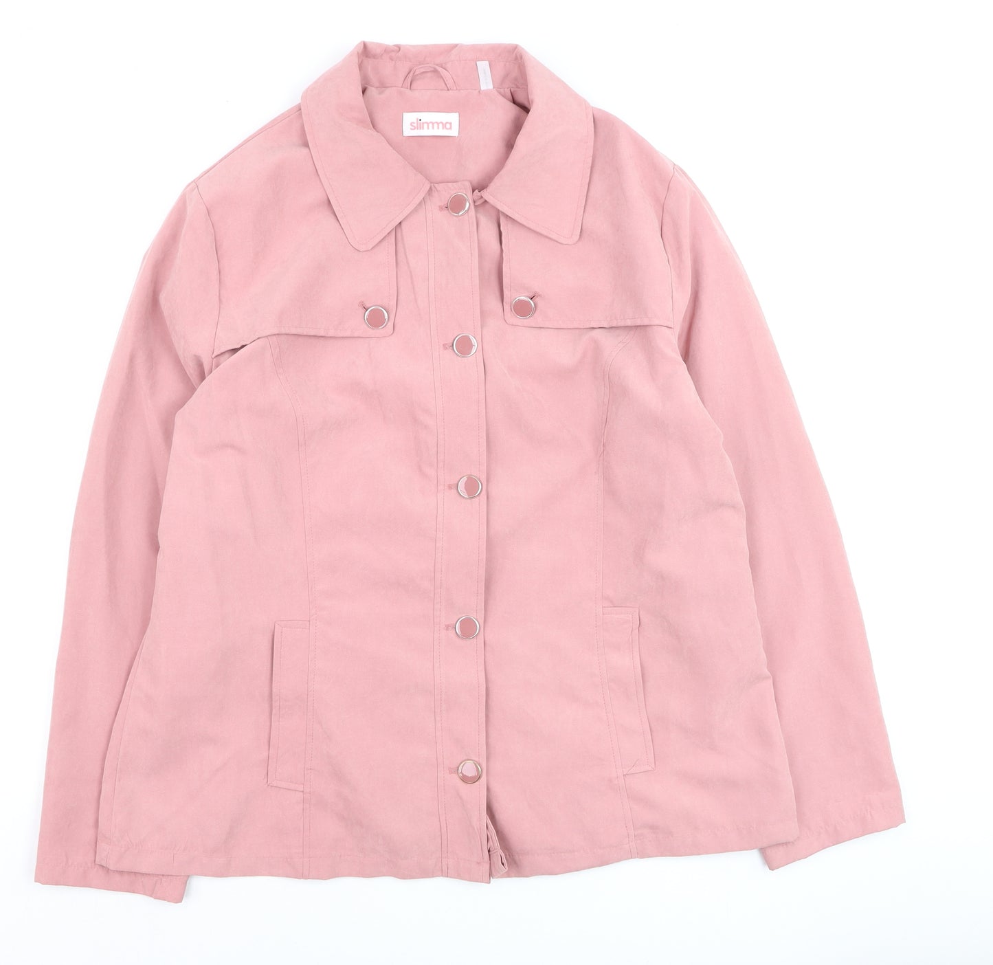 Slimma Women Pink Size 14 Mid-Length Button Jacket