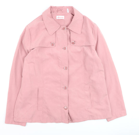 Slimma Women Pink Size 14 Mid-Length Button Jacket