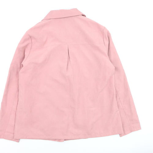 Slimma Women Pink Size 14 Mid-Length Button Jacket