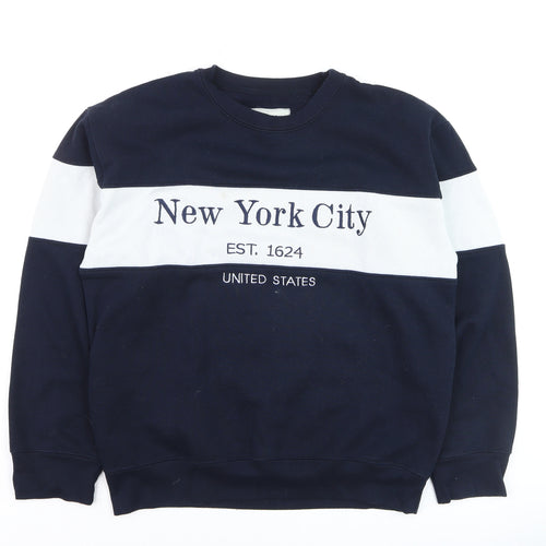New York Popular Men’s Blue Crew Neck Pullover Jumper Size L