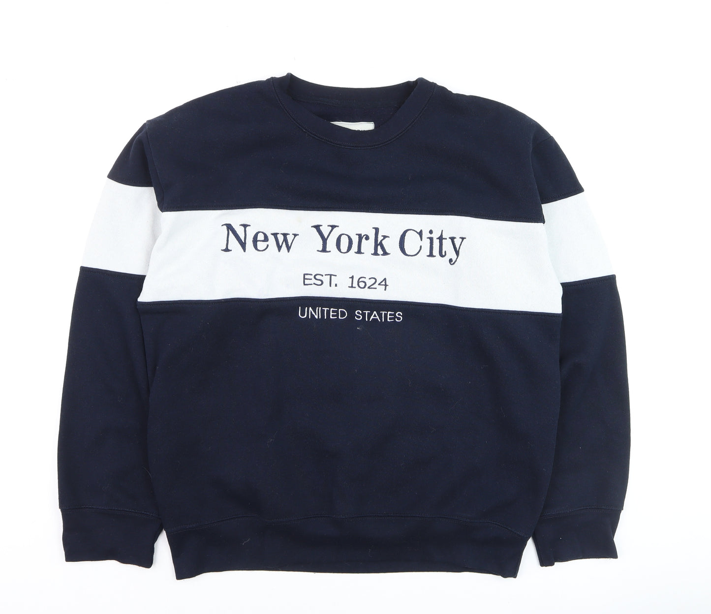 New York Popular Men’s Blue Crew Neck Pullover Jumper Size L