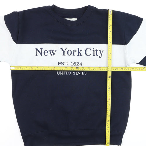 New York Popular Men’s Blue Crew Neck Pullover Jumper Size L