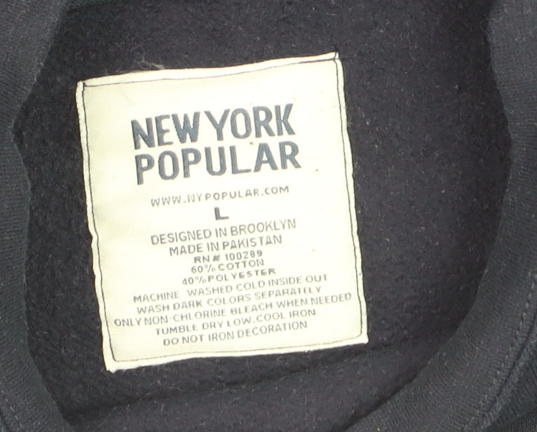 New York Popular Men’s Blue Crew Neck Pullover Jumper Size L