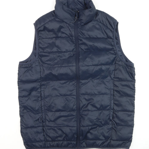 Freedom Trail Men's Navy Padded Waistcoat Gilet Size L Polyester