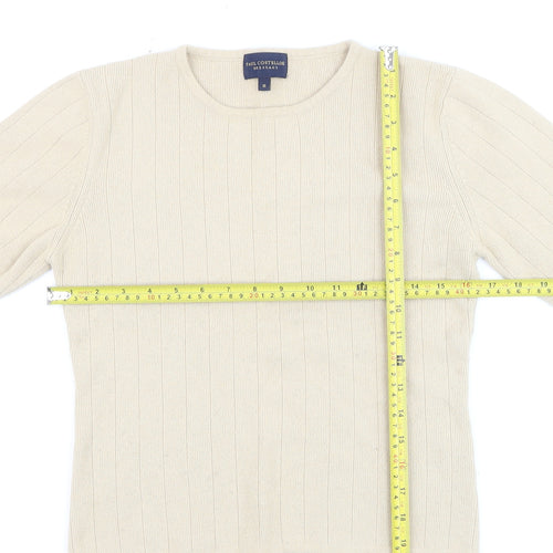 Paul Costelloe Women Beige Wool Blend Crew Neck Jumper Size S