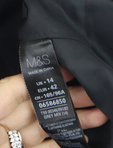 Marks and Spencer Women Grey Colourblock Sheath Dress Size 14 Workwear
