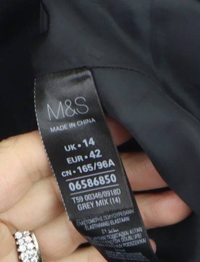 Marks and Spencer Women Grey Colourblock Sheath Dress Size 14 Workwear