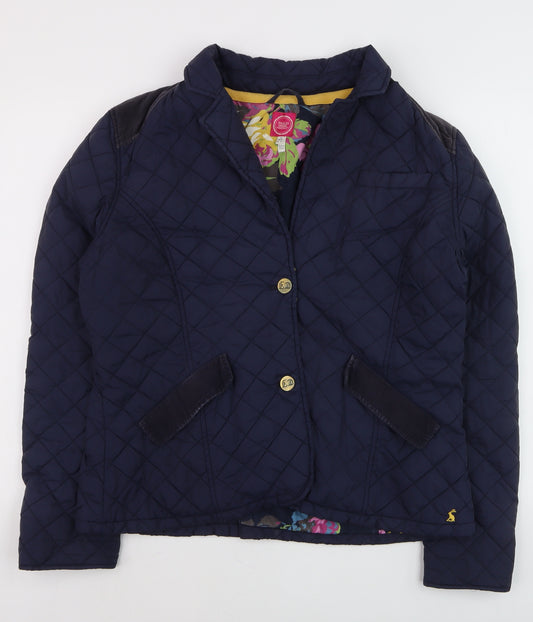 Joules Women’s Navy Blue Quilted Jacket Size 16 Classic Country Style