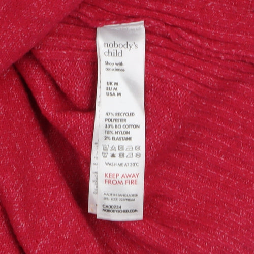 Nobody’s Child Women Red Mock Neck Relaxed Knit Pullover Jumper Size M
