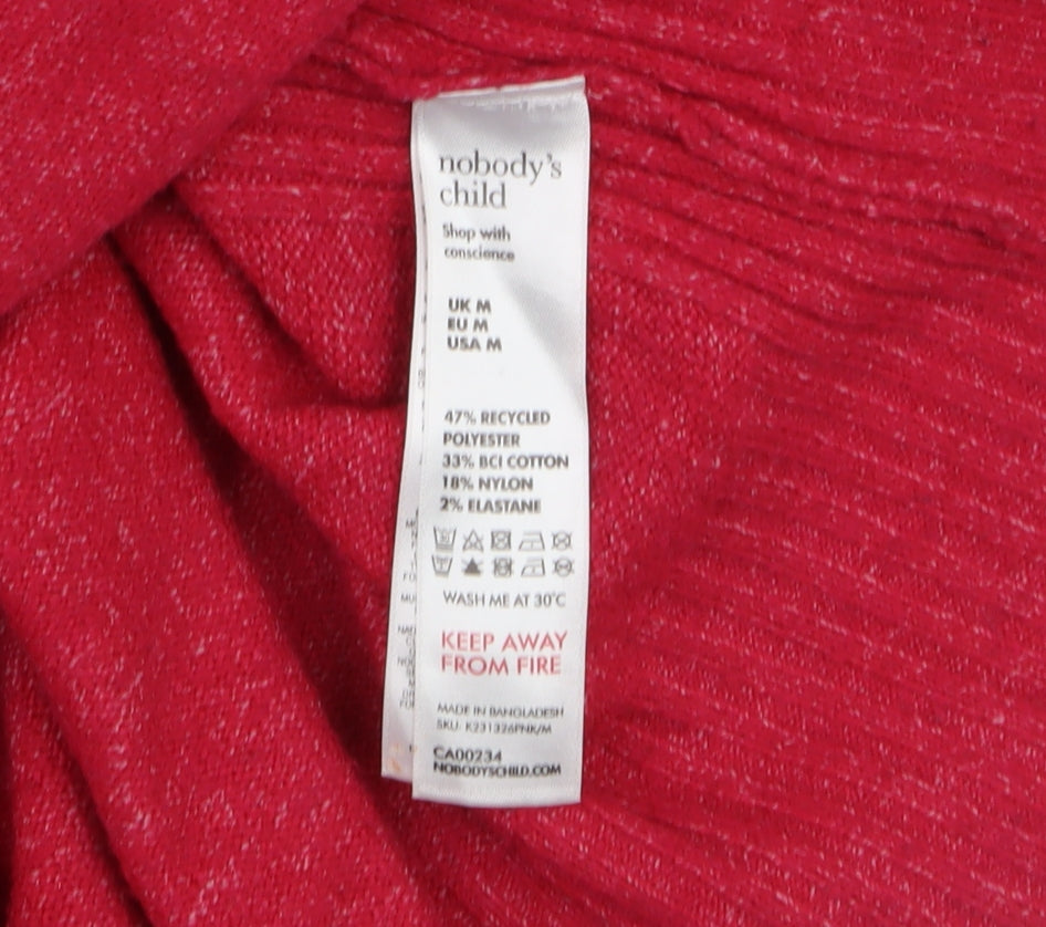Nobody’s Child Women Red Mock Neck Relaxed Knit Pullover Jumper Size M