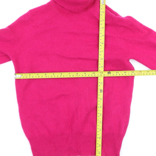 Marks and Spencer Autograph Women’s Pink Cashmere Roll Neck Jumper Size 8